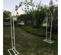 Fitlin Arche de Jardin en métal for rosiers et vignes, résistante aux intempéries, Support décoratif for entrée de Jardin, Blanc, Design Robuste, Assemblage Facile(W3M*H2.2M)