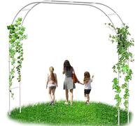 Fitlin Arche de Jardin en métal Robuste de 2,4 m de Large, résistante aux intempéries, for rosiers, Cadre d'arche de Mariage, Support de décoration de Jardin(Black,W2.4M*H2.2M)