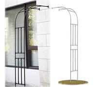 Fitlin Arche de Jardin en métal Robuste for Plantes grimpantes 240 cm/94 po Demi-Arche latérale Structure de Support résistante aux intempéries et Robuste for rosiers(Cream,180x240cm/5.9x7.9ft)