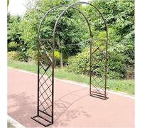 Fitlin Arche de Jardin galvanisée Robuste for Plantes grimpantes, Cadre métallique Robuste for rosiers, Arche autoportante(Brown,W220xH230cm)