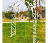 Fitlin Arche de Jardin galvanisée Robuste for Plantes grimpantes, Cadre métallique Robuste for rosiers, Arche autoportante(White,W320xH230cm)