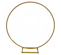 Fitlin Arche de Jardin Ronde en métal for événements de Mariage, Support de Fleurs décoratif Robuste for fête d'anniversaire, Noël, Grande Arche d'entrée de Jardin de 1,5 m(Gold,1.8 * 1.8m)