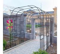 Fitlin Arche de Mariage en métal Robuste avec Support de Fleurs arqué et Base en Acier galvanisé, idéale for Les Mariages et la décoration de Jardin(W240xH240cm/94x94in)