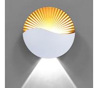 Fitlin Creative LED Wall Sconce Lights, Up Down Aluminium Waterproof IP65 Lamp,Indoor Outdoor for Bedroom Living Room Bathroom Porch Hallway Stairs(White- White,1PCS-7W(85-265V))