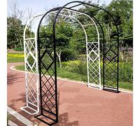 Fitlin Grande Arche de Jardin en métal avec Base Robuste et antirouille for rosiers, Support en Treillis for pelouse, arrière-Cour ou décoration de Mariage, pergola Robuste(White,180x230x40CM)