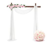 Fitlin Grande Arche de Mariage Rustique en Bois for cérémonie, Arche extérieure carrée de 7,2 Pieds for Jardin de pelouse de Plage, Parfaite for Les fêtes de Remise de diplômes et Les événements
