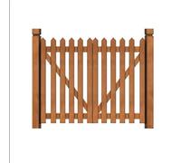 Fitlin Portail extérieur en Bois à Double Ouverture for clôture de Cour, Couleur Bois de Teck, élégant Cadre en Arche, cloison de Protection(Brown-a,155x100cm)