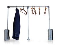 Fitlin Porte-Pantalons rétractable et Robuste, Barre de penderie réglable - Support de Rangement for vêtements réglable, Barre de penderie réglable, Porte-vêtements Extensible(60-83CM)