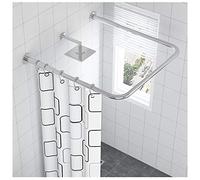 Fitlin Tringle à Rideau de Douche en U en Acier Inoxydable 304, antirouille, Fixation Murale, idéale for Les Coins de Baignoire et de vestiaire(Silver,(100 x 100 x 100cm))