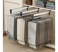 Fitlin Tringle à vêtements coulissante 30-80 cm, 3 pièces, Extensible en Acier for Rangement de Pantalons et vêtements, réglable, Gain de Place, Charge 25 kg(350MM/13.7INCH)