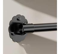 Fitlin Tringle de penderie et de Rideau de Douche réglable for Murs inclinés - Barre de Suspension en métal avec 2 Brides for buanderie/véhicule de Camping(Black,55-75cm (21"-29"))