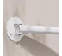 Fitlin Tringle de penderie et de Rideau de Douche réglable for Murs inclinés - Barre de Suspension en métal avec 2 Brides for buanderie/véhicule de Camping(White,190-255cm (74"-100"))