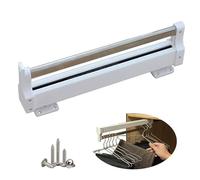 Fitlin Tringle de penderie Extensible et coulissante - Porte-Pantalons Coulissant en Acier, Organiseur de penderie Facile à Installer, Gain de Place, Charge jusqu'à 25 kg(600mm)