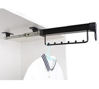 Fitlin Tringle de penderie Extensible et coulissante, Tringle de penderie, Porte-cintres, étendoir à vêtements Pliable et réglable, Porte-Pantalons for Balcon, vestiaire, Chambre à Coucher(407MM)