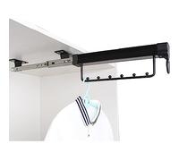 Fitlin Tube de Tringle de Garde-Robe en Acier Inoxydable - Tige de Placard Extensible, Étendoir à Linge Rétractable, Cintre Mural Gain de Place, Porteur 25 Kg, for Vêtements, Serviettes(457mm)