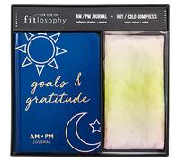 Fitlosophy FK-24417 Goals and Gratitude Lot de 2 journaux guidés AM PM avec compresse chaude/froide