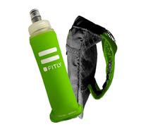 FITLY Porte-Gourde avec Flasque 300ml Green - Bouteille à Main pour Coureurs, Randonnée - Compatible avec Flasque Pliable F1, F2, F3 & F4 - Support Hydratation avec Poche