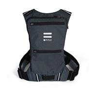 FITLY Sac De Course Minimaliste | Sac à Dos de Running Porte téléphone, Rangement, Ceinture Thoracique | Transport d'objets personnels | Matériel de Running Unisexe | Sac de Running léger Noir