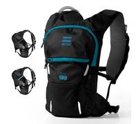 FITLY Sub180 Adventure Running Pack Hydration Vest - Blue - Trail Running Water Vest - 4 Pockets, 1.1L Bladder, 250ml Soft Flask - Anti-Sway Vest for Men & Women - Running Gear One Size Fits All