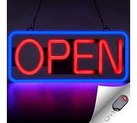 FITNATE Panneau Néon Super Lumineux Ouvert - 55 x 25 cm - Avec Prise UE - 3 Modes d'Éclairage - Pour Bar, Fête