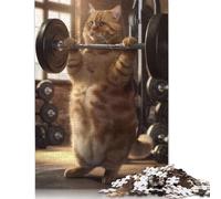 Fitness Cat Workout Fit Puzzle 1000 Pièces Cadeau Unique Jeu Éducatif Défi Jouet À De Qualité Supérieure Peinture Art pour Adultes Et Enfants 1000pcs (38x26cm)