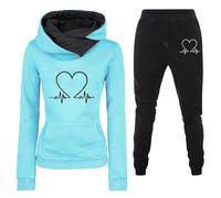 Fitness Femme Ensemble Jogging Femme 2 pièces Survetement de Sport Pantalon Et Sweat à Capuche Survetement Femme Ensemble Chic Et Elegant Ensemble Imprimé Femme Vetement De Sport(S-3XL)