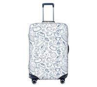 Fitness Guru Housse de protection lavable pour valise de 45,7 à 81,3 cm, Noir/blanc, Large