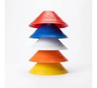 Fitness Health Cône Soucoupe 50 - Fabriqué en Plastique de Haute qualité - Couleurs de Rouge, Bleu, Blanc, Orange et Jaune - pour l'agilité, Le Jeu de Pieds, Le Football, l'entraînement au Hockey