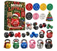 Fitness Holiday Ornament Workout Themed Decoration Acrylic Festive Hanging | Kettle-Bell Tree Decor Countdown Calendar 25cm, For Home Bedroom Office Mall Store Hotel Church