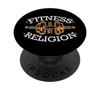 Fitness is My Religion Workout Haltères Sports PopSockets PopGrip Adhésif