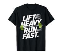 Fitness Lift Heavy Run Fast Gym Athlète Courir Musculation T-Shirt