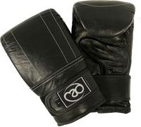 Fitness Mad - Gants de boxe unisexes hommes/femmes, cuir MQ853 (S) (Noir)