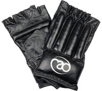 Fitness Mad - Gants de sac de boxe hommes/femmes unisexes, cuir, boxe MQ895 (S) (Noir)