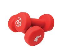 Fitness Mad - Jeu d'haltères (lot de 2) MQ676 (4 kg) (Rouge)