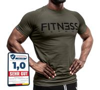 Fitness Method, T-shirt de sport pour homme - Coupe ajustée - Confortable et de qualité supérieure - Col rond et cintré - Entraînement et loisirs - Gym et décontracté - 95 % coton, 5 % élasthanne