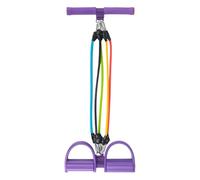 Fitness Pedal Rope - Elastic Resistance Band for Gym | Foam Handle with 5 Tube Design, 100 Pound Tension, Yoga Pilates Exercise Tool, Home Office Workout Aid, Sports Travel Accessory