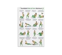 Fitness Poster: Complete Dumbbell Exercise Chart for Home Workouts - Workout Guide Wall Art Print for Home Gym, Garage, Bedroom, or Office Decor(Framed,16x24inch(40x60cm))