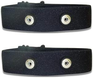 Fitness Prince® Lot de 2 sangles de rechange élastiques réglables de qualité supérieure pour sangle de poitrine ANT+ & Bluetooth compatible avec Garmin, Wahoo, Polar H9, H10, etc. et autres (Lot de 2,