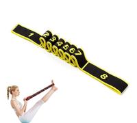Fitness Resistance Band for Stretching and Yoga - 8 Section Elastic Stretch Strap with Numbered Resistance Bands and Handles for Full Body Exercise & Flexibility Training (Yellow)