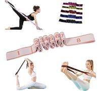 Fitness Resistance Band for Stretching and Yoga, Fashion Puller Exercise, Numbered Resistance Band with Handles for Arms, 8 Loops Elastic Exercise Bands for Yoga, Stretching, Fitness (F1)