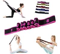 Fitness Resistance Band for Stretching and Yoga, Fashion Puller Exercise, Numbered Resistance Band with Handles for Arms, 8 Loops Elastic Exercise Bands for Yoga, Stretching, Fitness (B1)