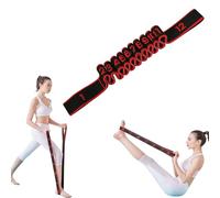 Fitness Resistance Band for Stretching and Yoga, Fitness Resistance Bands with Handles, Numbered Resistances Bands for Yoga Stretching Pilates (Red,12 Grids)