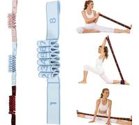 Fitness Resistance Band for Stretching and Yoga, Number Stretch Resistance Band with Clear Markings, 8,10,12-Section Elastic Training Bands for Stretching, Yoga, Pilates (Blue,8-Section 35in)