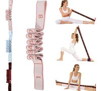 Fitness Resistance Band for Stretching and Yoga, Number Stretch Resistance Band with Clear Markings, 8,10,12-Section Elastic Training Bands for Stretching, Yoga, Pilates (Pink,8-Section 35in)