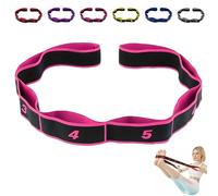 Fitness Resistance Band for Stretching and Yoga, Number Stretch Resistance Band with Clear Markings, 8-Section Elastic Training Bands, for Stretch Flexibility (Pink)