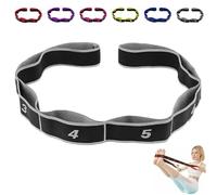 Fitness Resistance Band for Stretching and Yoga, Number Stretch Resistance Band with Clear Markings, 8-Section Elastic Training Bands, for Stretch Flexibility (Gray)