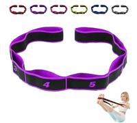 Fitness Resistance Band for Stretching and Yoga, Number Stretch Resistance Band with Clear Markings, 8-Section Elastic Training Bands, for Stretch Flexibility (Purple)