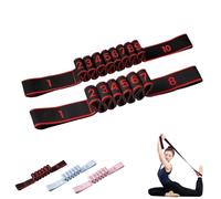 Fitness Resistance Band for Stretching and Yoga, Resistance Bands with Handles for Arms, Elastic Training Bands for Yoga, Stretching, Pilates, Fitness (Black,8+10)