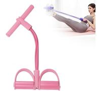 Fitness Resistance Bands - 6-Tube Foot-Operated Ankle Stretcher - Stretch Bands for Sit-ups, Arm Weight Training Aids, Fitness Equipment for Men and Women (Pink)