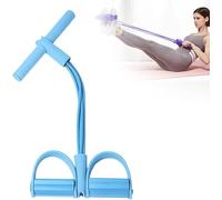 Fitness Resistance Bands - 6-Tube Foot-Operated Ankle Stretcher - Stretch Bands for Sit-ups, Arm Weight Training Aids, Fitness Equipment for Men and Women (Blue)